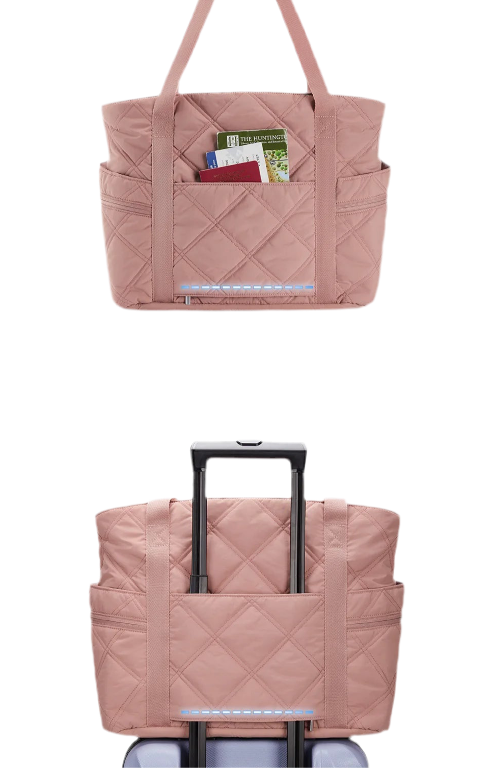 BAGSMART – Quilted Tote Bag for Women
 Puffer Style with Zipper Closure
