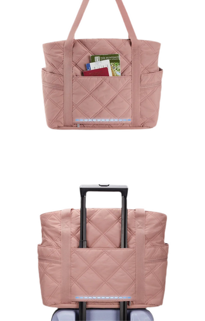 BAGSMART – Quilted Tote Bag for Women
 Puffer Style with Zipper Closure