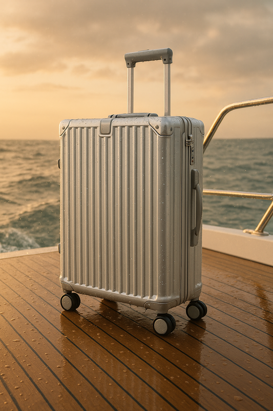 Hard-shell travel suitcase for men and women